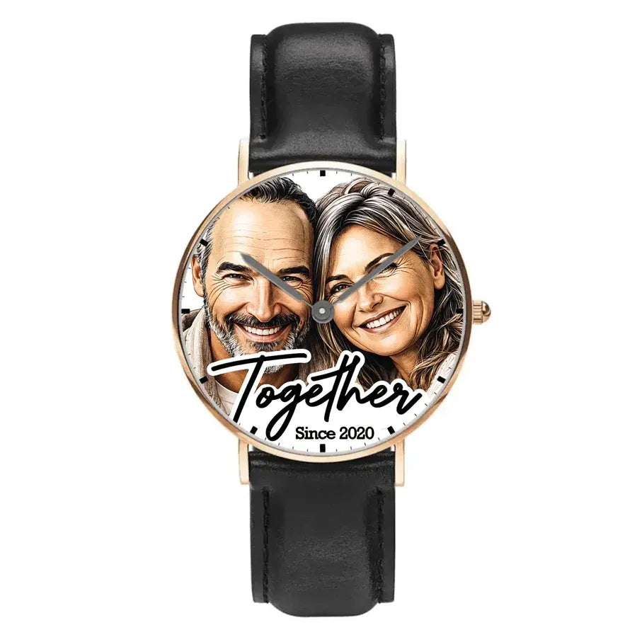 Custom Couple Photo Watch - Personalized Anniversary Gifts For Husband - Together Forever