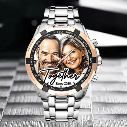 Custom Couple Photo Watch - Personalized Anniversary Gifts For Husband - Together Forever