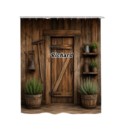 Custom Country Bathroom Set - Personalized Name Rustic Wooden Door Bath Decor For Home