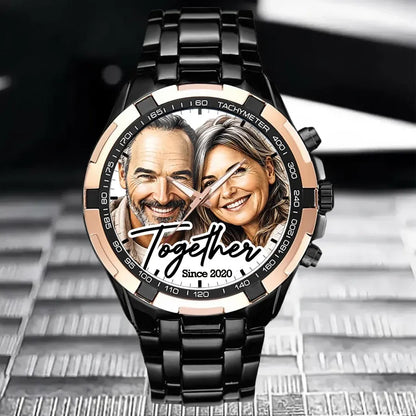 Custom Couple Photo Watch - Personalized Anniversary Gifts For Husband - Together Forever
