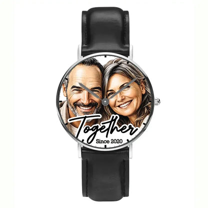 Custom Couple Photo Watch - Personalized Anniversary Gifts For Husband - Together Forever
