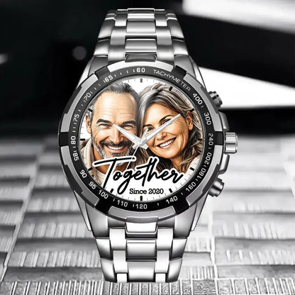 Custom Couple Photo Watch - Personalized Anniversary Gifts For Husband - Together Forever